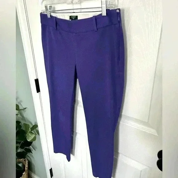 J.Crew Stretch City Fit Violet Purple Capri Cropped Winnie Pants size 4 - Picture 3 of 5